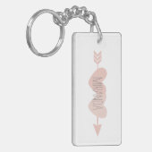 Zwei Herz-Schlüsselring (weiß) Schlüsselanhänger (Vorderseite links)