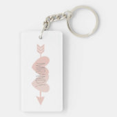 Zwei Herz-Schlüsselring (weiß) Schlüsselanhänger (Rückseite)