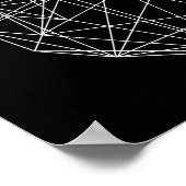 Zwei Herz Schwarz Geometrisches Minimal Art Poster (Ecke)