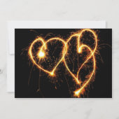 Zwei Herz-Sparkler Hochzeitsfeier Einladung (Rückseite)