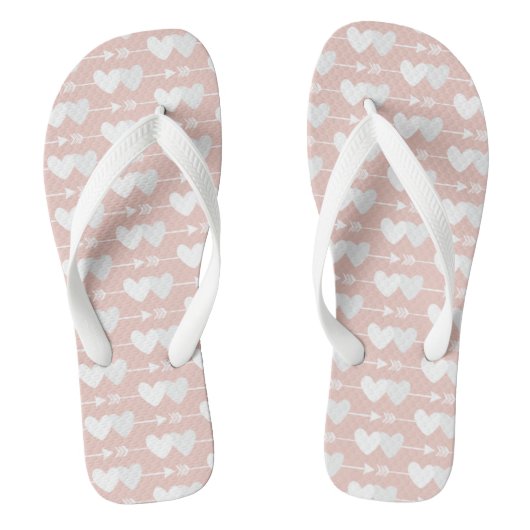Zwei Herz spiegelt Flops Badesandalen (Fußbett)