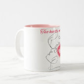 Zwei Herz-Tasse-A-Sip Liebe Zweifarbige Tasse (Vorderseite Links)