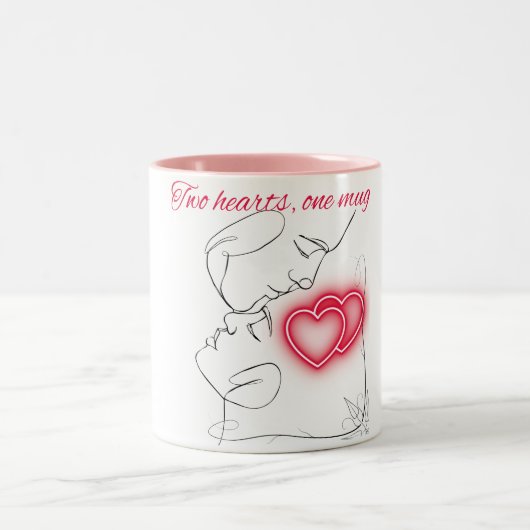 Zwei Herz-Tasse-A-Sip Liebe Zweifarbige Tasse (Mittel)