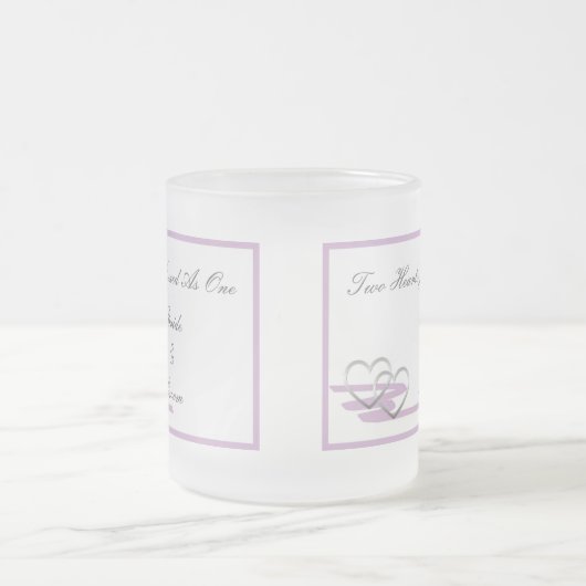 Zwei Herz-Tasse lila Mattglastasse (Mittel)