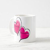 Zwei Herz-Tassen-Schablone Kaffeetasse (Vorderseite Links)