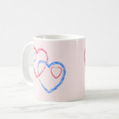 Zwei Herzen als ein Cup Kaffeetasse (Vorderseite Links)