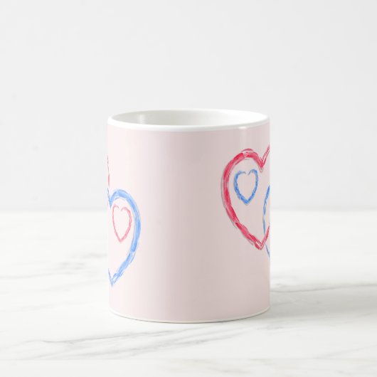 Zwei Herzen als ein Cup Kaffeetasse (Mittel)