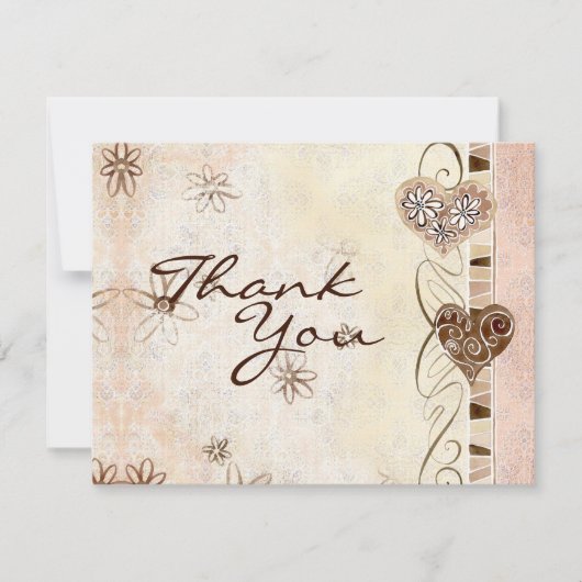 Zwei Herzen als ein Dankeschön Notizen beigetreten Einladung (Vorderseite)