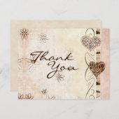 Zwei Herzen als ein Dankeschön Notizen beigetreten Einladung (Vorne/Hinten)