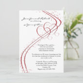 Zwei Herzen als ein Hochzeitstag Einladung (Stehend Vorderseite)