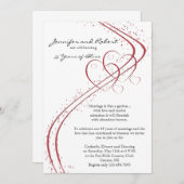 Zwei Herzen als ein Hochzeitstag Einladung (Vorne/Hinten)