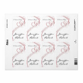 Zwei Herzen als ein Jubiläumsweinetikett (Vorne)