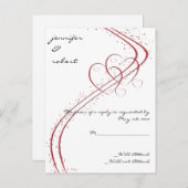 Zwei Herzen als eine Antwortkarte Einladungspostkarte (Vorne/Hinten)