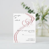 Zwei Herzen als eine Antwortkarte Einladungspostkarte (Stehend Vorderseite)