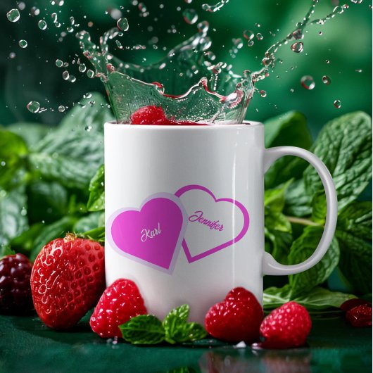 Zwei Herzen als eine Combo-Tasse Tasse
