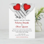 "Zwei Herzen als eine" Einladung (Stehend Vorderseite)