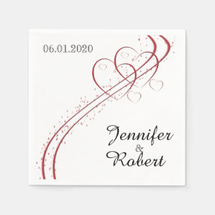 Zwei Herzen als eine Hochzeit Napkin Serviette