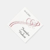 Zwei Herzen als eine Hochzeit Napkin Serviette (Ecke)
