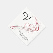 Zwei Herzen als eine Hochzeit Napkin Serviette (Ecke)