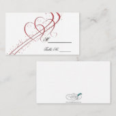 Zwei Herzen als eine Platzkarte (Vorne/Hinten)