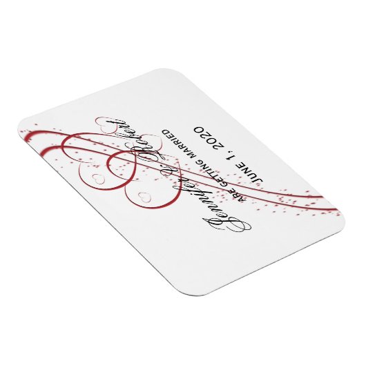 Zwei Herzen als eins Save the Date Magnet (Rechte Seite)