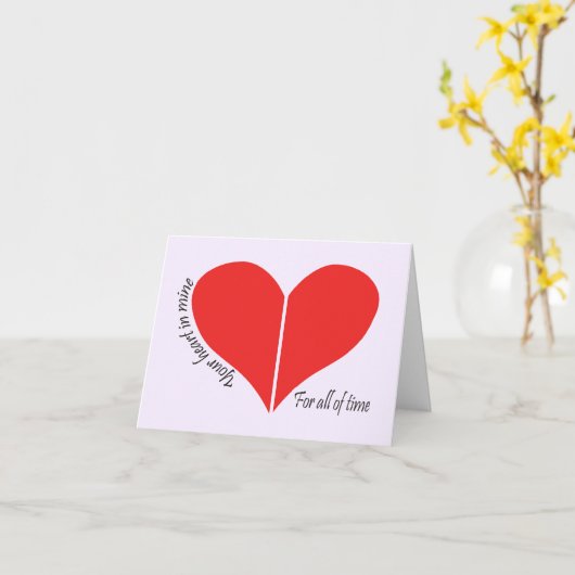 Zwei Herzen als Ganzes Karte (Gelbe Blume)