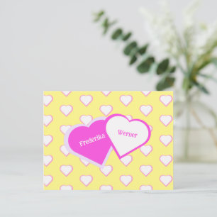 Zwei Herzen als Valentinsgrußkarte Feiertagspostkarte