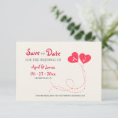 Zwei Herzen Ankündigung Datum freihalten (Stehend Vorderseite)