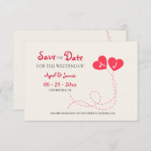 Zwei Herzen Ankündigung Datum freihalten (Vorne/Hinten)