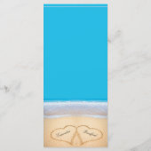 Zwei Herzen auf der Beach Wedding-Karte Menükarte (Rückseite)