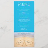 Zwei Herzen auf der Beach Wedding-Karte Menükarte (Vorderseite)