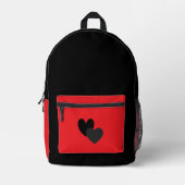 Zwei Herzen Bedruckter Rucksack (Vorderseite)