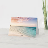 Zwei Herzen bei der Sandhochzeit Dankeskarte (Rückseite)