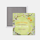 Zwei Herzen bei einer Grünen Frühlingshochzeit Sav Magnet (Vorderseite/Rückseite)