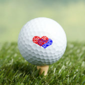 Zwei Herzen blau und rot Golfball (Insitu T-Shirt)