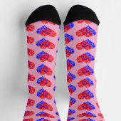 Zwei Herzen blau und rot Socken (Oben)