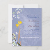 Zwei Herzen Blue Boho Hochzeit speichern das Datum Save The Date (Rückseite)