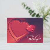 Zwei Herzen danken Ihnen zu kardieren (Version 1) Dankeskarte (Stehend Vorderseite)
