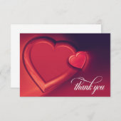 Zwei Herzen danken Ihnen zu kardieren (Version 1) Dankeskarte (Vorne/Hinten)