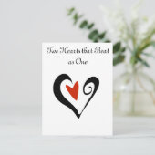 Zwei Herzen, die als eins schlagen Postkarte (Stehend Vorderseite)