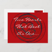Zwei Herzen, die wie ein Schlag schlagen Postkarte (Vorne/Hinten)