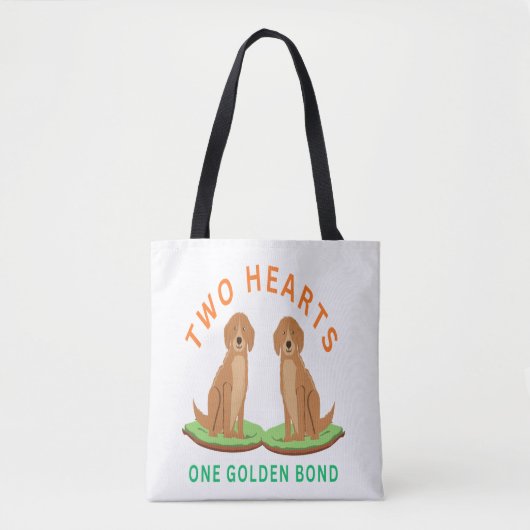 Zwei Herzen. Ein goldenes Band Tasche (Vorderseite)