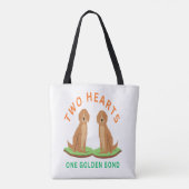 Zwei Herzen. Ein goldenes Band Tasche (Rückseite)