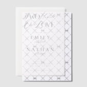 Zwei Herzen ein Herz Minimal moderne Skripthochzei Pergament Einladungen (Versetzt (Einladung))