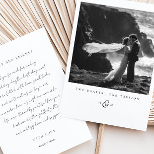 "ZWEI HERZEN - EIN HORIZON" Foto Dankeschön Karte