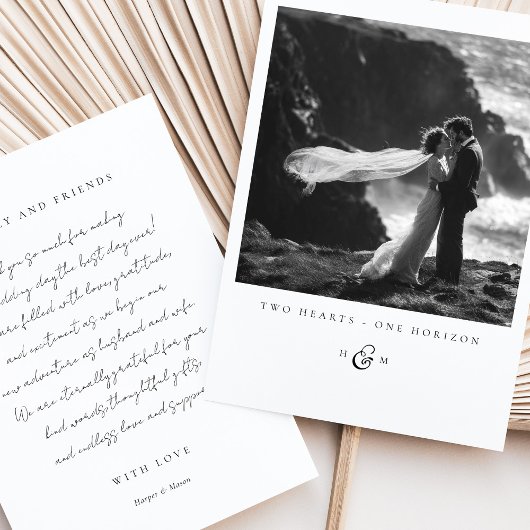 "ZWEI HERZEN - EIN HORIZON" Foto Dankeschön Karte