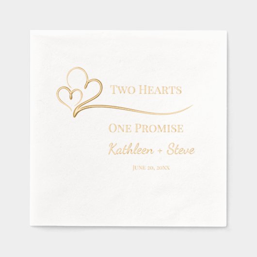 Zwei Herzen, ein Versprechen Hochzeit Servietten Mit Folie (Vorderseite)