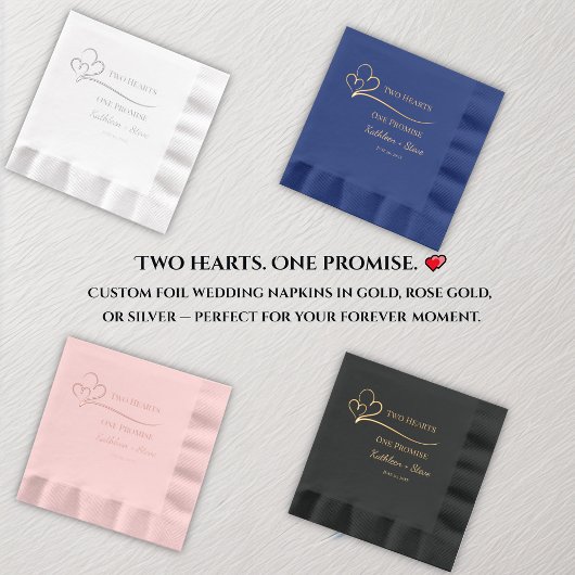 Zwei Herzen, ein Versprechen Hochzeit Servietten Mit Folie