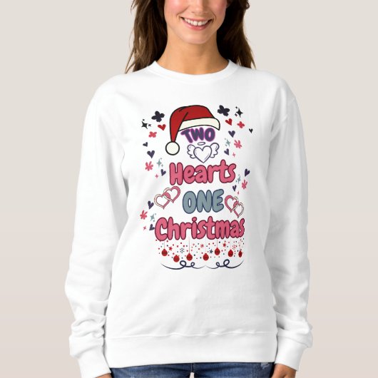 Zwei Herzen ein Weihnachten Sweatshirt (Vorderseite)
