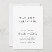 Zwei Herzen, eine Dusche | Einfache Couchdusche Einladung (Vorderseite)